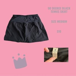 90 Degree Black Tennis Skirt